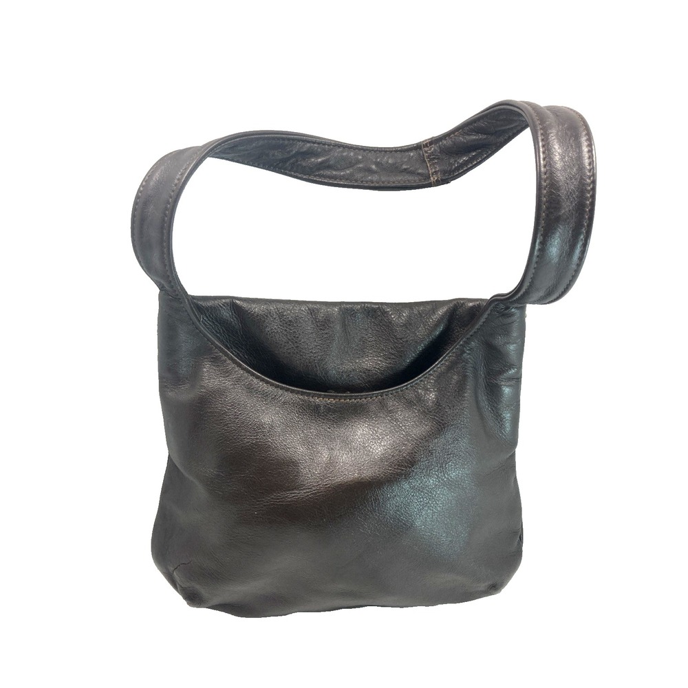 Star Leathers Custom Dark Brown Pebbled Leather Shoulder Bag Hobo Jennings OK